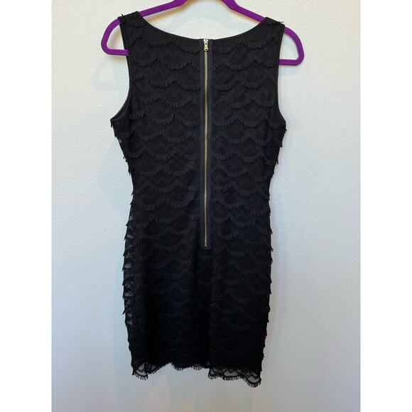Guess Eyelash Fringe Sleeveless Bodycon Mini Sheath Dress Black Women's Size 6 - Picture 4 of 8